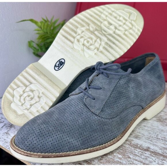 SOFFT Simons Oxford Women’s 11M Gray Suede Perforated Lace Up Shoe Comfort Walk - Picture 10 of 11